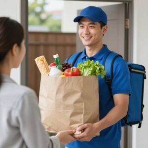 توصيل المشتريات اليومية عبر مندوب توصيل طلبات
