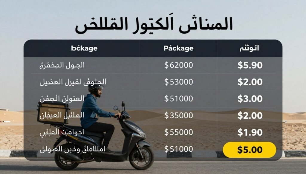 جدول أسعار خدمات التوصيل في العين مع عروض خاصة جدول أسعار خدمات التوصيل في العين مع عروض خاصة