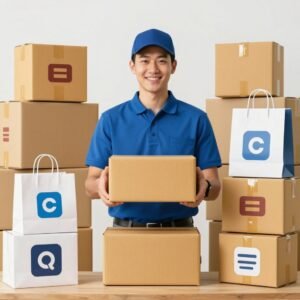 خدمة توصيل طلبات المتاجر الإلكترونية عبر مندوب توصيل طلبات