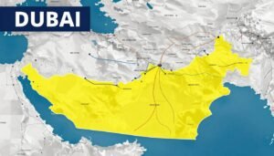 خريطة الإمارات العربية المتحدة توضح مناطق التوصيل التي يغطيها مندوب توصيل محترف