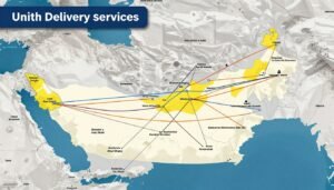 خريطة الإمارات العربية المتحدة توضح مناطق تغطية خدمات مندوب توصيل ليث