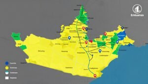 خريطة الإمارات توضح مناطق تغطية خدمة مندوب توصيل في نفس اليوم