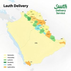 خريطة مناطق تغطية خدمة Laith Delivery في المملكة العربية السعودية