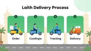 خطوات طلب خدمة توصيل Laith Delivery من الطلب حتى الاستلام