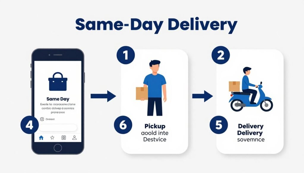 خطوات طلب خدمة مندوب توصيل في نفس اليوم