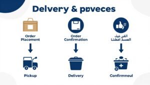 خطوات عملية التوصيل من خلال مندوب توصيل محترف
