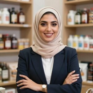 صورة لصاحبة متجر تستخدم خدمة توصيل طلبات في العين