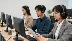 فريق خدمة العملاء جاهز للرد على استفسارات العملاء حول خدمة مندوب توصيل محترف