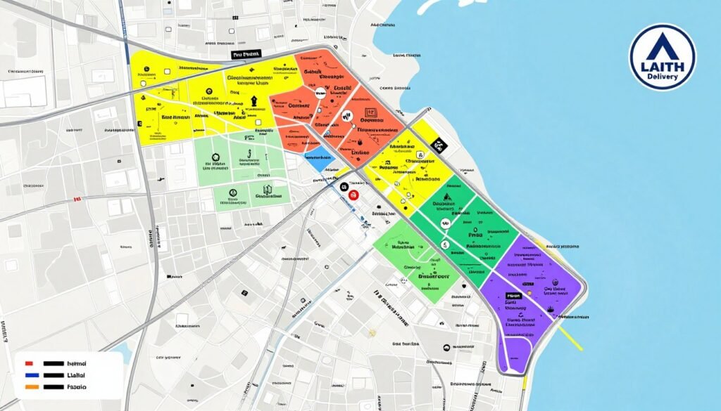 مناطق تغطية خدمة توصيل طلبات أبوظبي