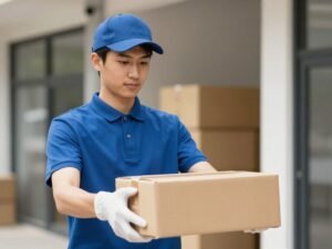 مندوب توصيل محترف يقدم خدمة عالية الجودة مندوب توصيل محترف يقدم خدمة عالية الجودة