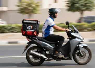 Delivery service Ras Al Khaimah courier on motorcycle