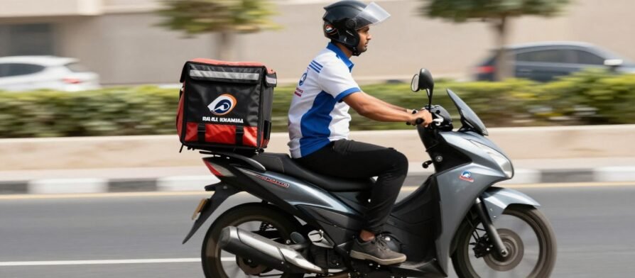 Delivery service Ras Al Khaimah courier on motorcycle