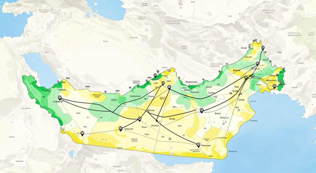 Map showing Laith Delivery company UAE coverage across all emirates