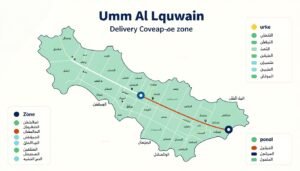 خريطة مناطق التوصيل في أم القيوين خريطة مناطق التوصيل في أم القيوين