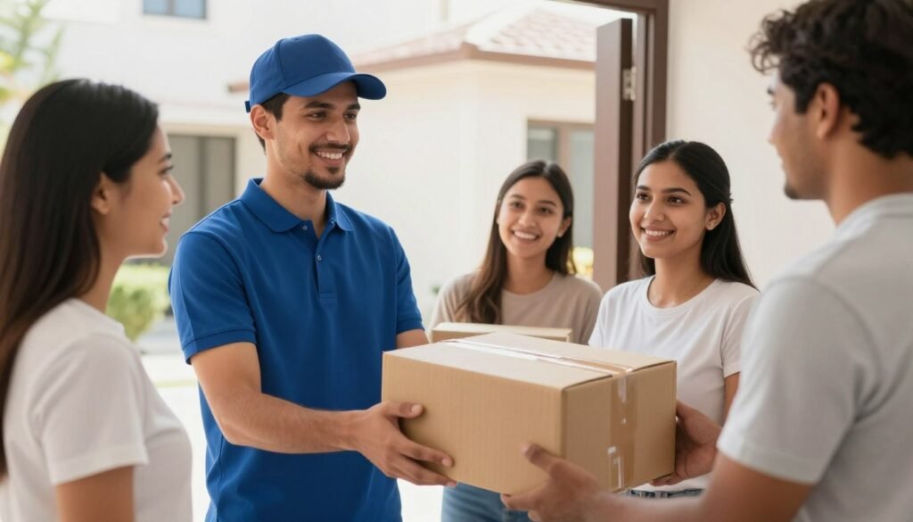 عملاء راضون عن خدمة التوصيل في الإمارات