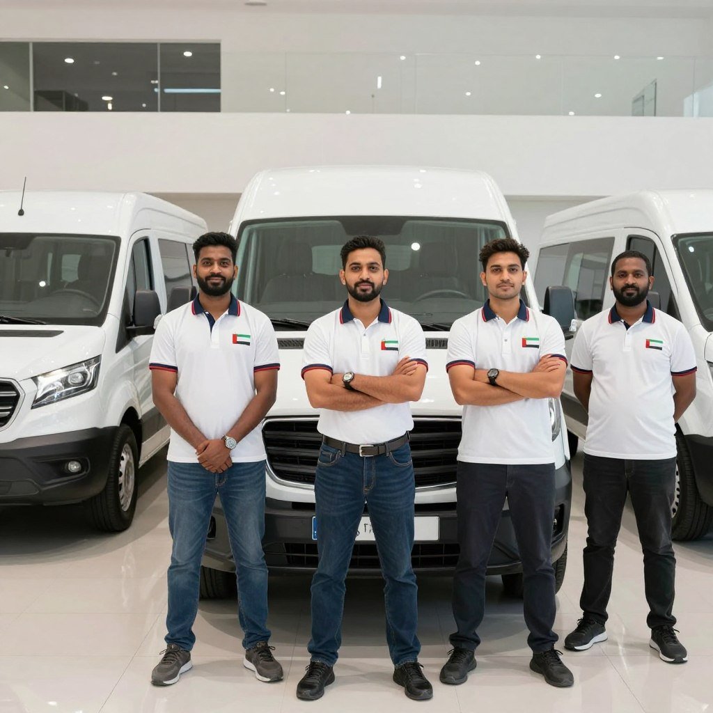 فريق عمل شركة الليث للتوصيل في الإمارات